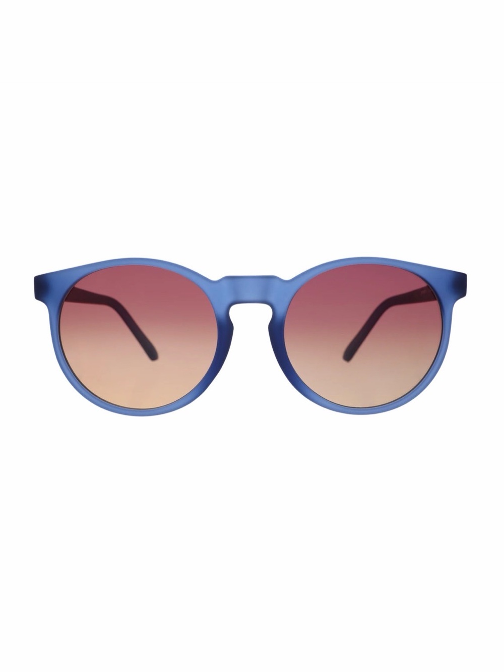 Blue Frame Sunglasses with Dark Pink Gradient Lenses